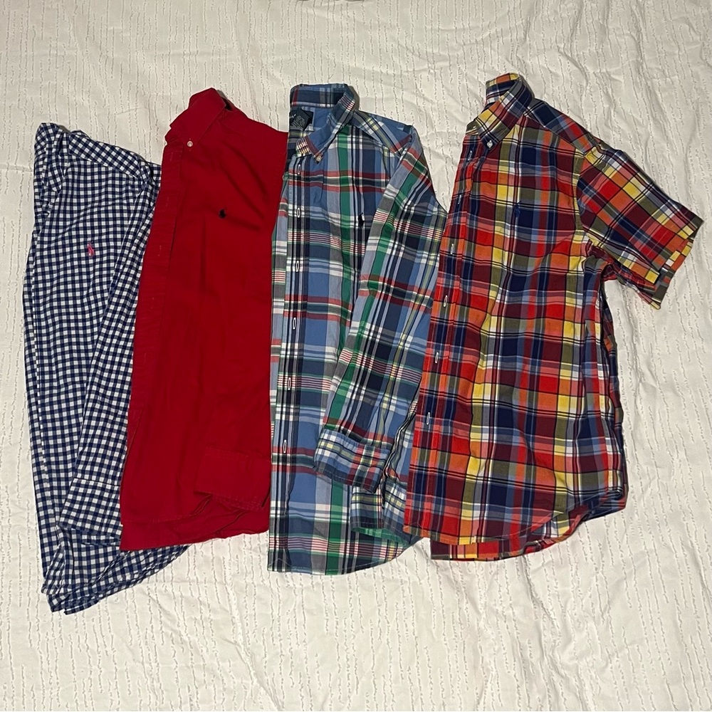 4 boys button down shirts Lot